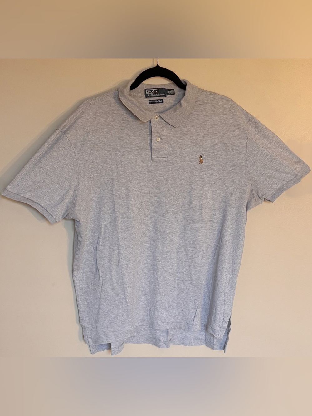 Men’s Polo by Ralph Lauren Heather Light Gray Polo Shirt size XL